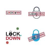 lockdown logo vector illustratie ontwerpsjabloon