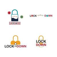 lockdown logo vector illustratie ontwerpsjabloon