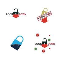 lockdown logo vector illustratie ontwerpsjabloon