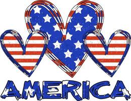 patriottisch Verenigde Staten van Amerika vlag artistiek ontwerp voor 4e van juli viering. onafhankelijkheid dag partij banier met sterren en strepen harten. Amerikaans vlag decor. Verenigde Staten van Amerika vlag grafisch. gedenkteken dag. illustratie vector