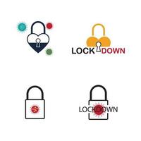 lockdown logo vector illustratie ontwerpsjabloon