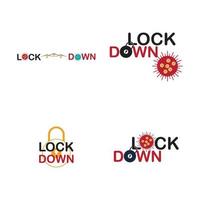 lockdown logo vector illustratie ontwerpsjabloon