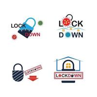 lockdown logo vector illustratie ontwerpsjabloon