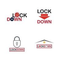 lockdown logo vector illustratie ontwerpsjabloon