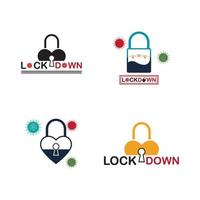 lockdown logo vector illustratie ontwerpsjabloon