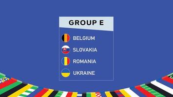 Europese landen 2024 groep e teams embleem ontwerp abstract landen Europese Amerikaans voetbal symbool logo illustratie vector