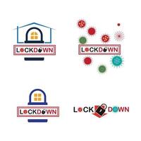lockdown logo vector illustratie ontwerpsjabloon
