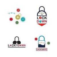 lockdown logo vector illustratie ontwerpsjabloon