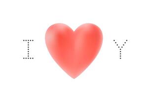 bericht ik liefde jij. rood hart Valentijn dag Aan een wit achtergrond voor groet kaart. illustratie. vector