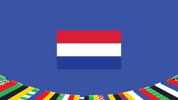 Nederland vlag symbool Europese landen 2024 teams landen Europese Duitsland Amerikaans voetbal logo ontwerp illustratie vector