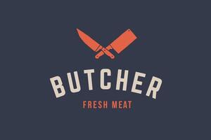 logo voor slagerij vlees vector