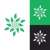 modern minimalistische tuin huis logo voor landschapsarchitectuur, gazon zorg bedrijf, bedrijf, handelaar, enz. vector