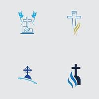 christelijke begraafplaats pictogram vector illustratie ontwerpsjabloon