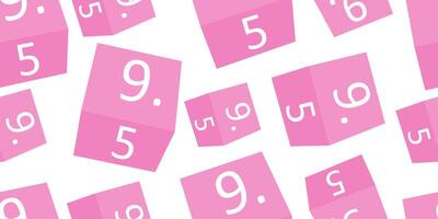 naadloos patroon van roze Dobbelsteen voor bord spellen. illustratie vector