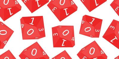 naadloos patroon van rood veelvlakkig kubussen voor fantasie rpg, bord spellen. illustratie. vector