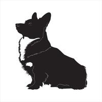 vlak illustratie van hond silhouet vector