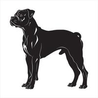 vlak illustratie van hond silhouet vector