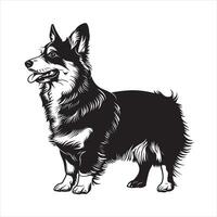 vlak illustratie van hond silhouet vector