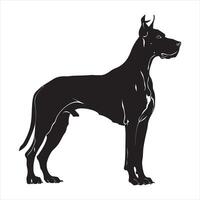 vlak illustratie van Super goed dane hond silhouet vector