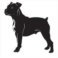 vlak illustratie van hond silhouet vector