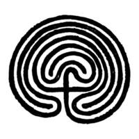Kreta traditioneel symbool. Kretenzer labyrint lijn kunst vector
