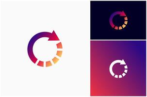 cirkel pijl vooruitgang circulaire cursor vernieuwen herladen werkwijze modern logo ontwerp illustratie vector