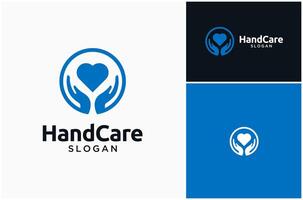 hand- zorg geven liefde hart vrede persoon gelukkig logo ontwerp illustratie vector