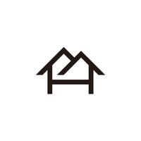 brief h huis inwoner dak symbool logo vector