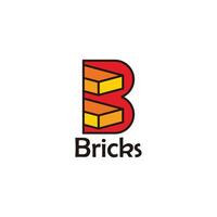 brief b steen 3d vlak meetkundig logo vector