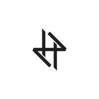 brief zh beweging snel gemakkelijk gekoppeld lijn logo vector