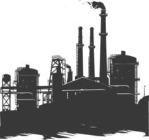 silhouet industrieel gebouw fabriek zwart kleur enkel en alleen vector