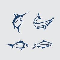 vis en visvangst logo aquatisch ontwerp dier illustratie vector