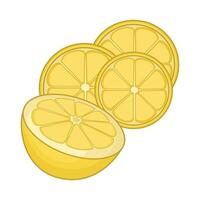 illustratie van citroen plak vector