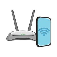 illustratie van Wifi router vector