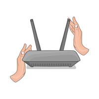 illustratie van Wifi router vector