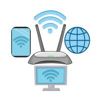 illustratie van Wifi router vector