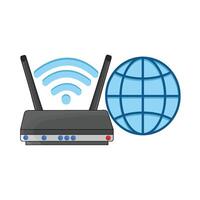illustratie van Wifi router vector