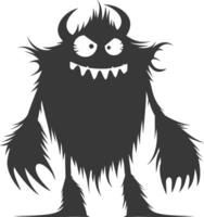 silhouet grappig monster zwart kleur enkel en alleen vector