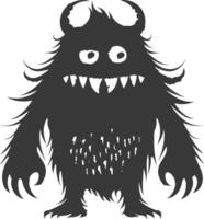 silhouet grappig monster zwart kleur enkel en alleen vector