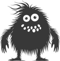 silhouet grappig monster zwart kleur enkel en alleen vector