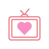 TV liefde icoon duotune rood roze Valentijn illustratie vector