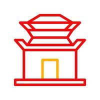 boog icoon duokleur rood geel Chinese illustratie vector