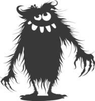 silhouet grappig monster zwart kleur enkel en alleen vector