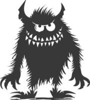 silhouet grappig monster zwart kleur enkel en alleen vector