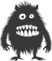 silhouet grappig monster zwart kleur enkel en alleen vector