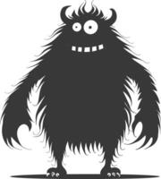 silhouet grappig monster zwart kleur enkel en alleen vector