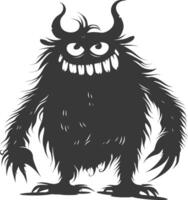 silhouet grappig monster zwart kleur enkel en alleen vector