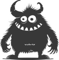 silhouet grappig monster zwart kleur enkel en alleen vector