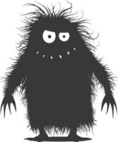 silhouet grappig monster zwart kleur enkel en alleen vector