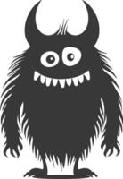 silhouet grappig monster zwart kleur enkel en alleen vector